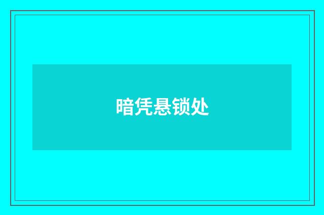 暗凭悬锁处