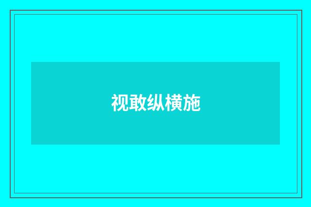 视敢纵横施