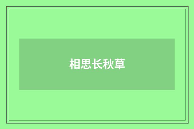 相思长秋草