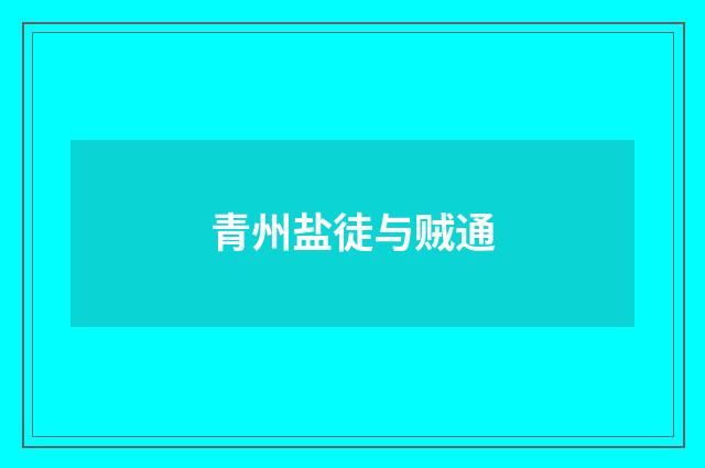 青州盐徒与贼通