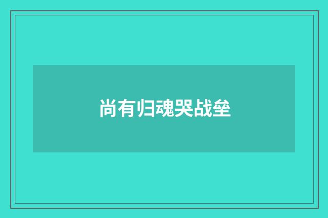 尚有归魂哭战垒