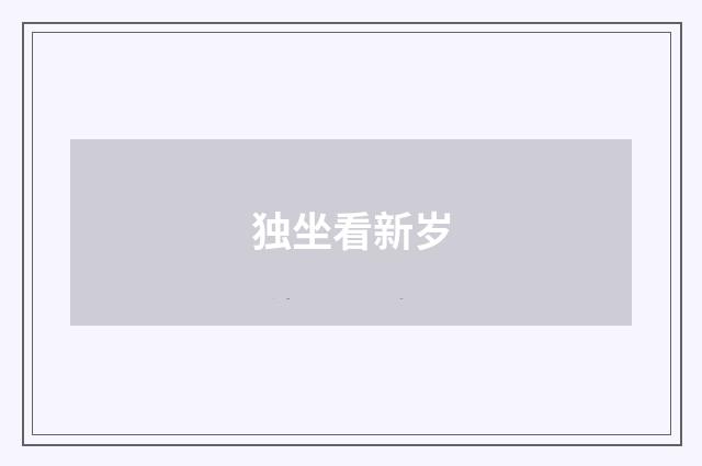 独坐看新岁