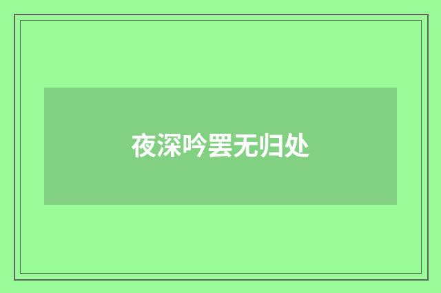 夜深吟罢无归处