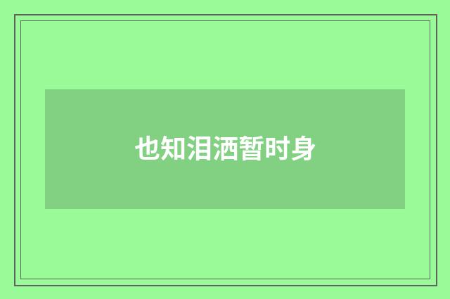 也知泪洒暂时身