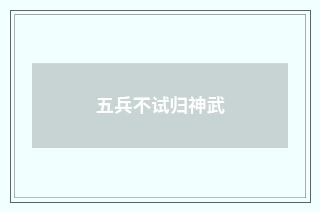五兵不试归神武