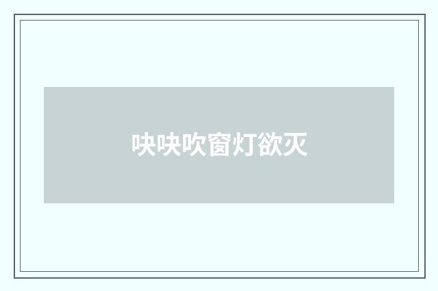 吷吷吹窗灯欲灭