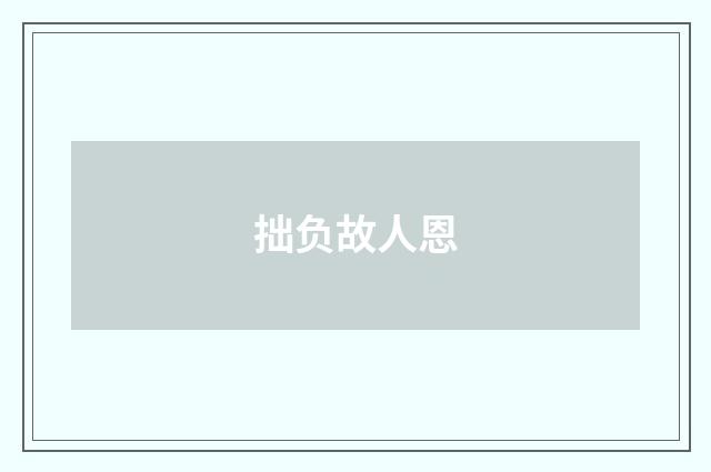 拙负故人恩
