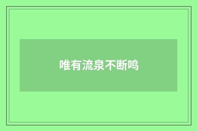 唯有流泉不断鸣