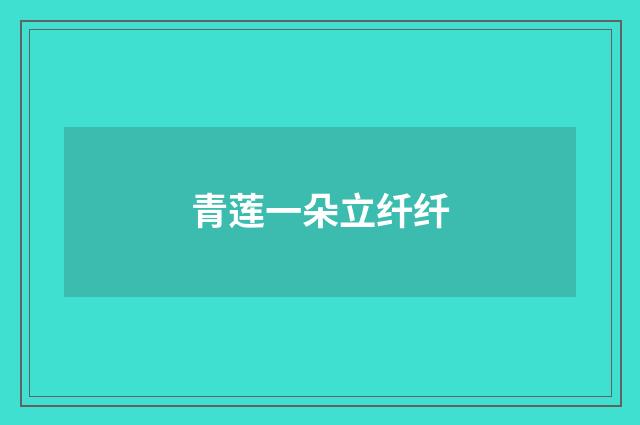 青莲一朵立纤纤