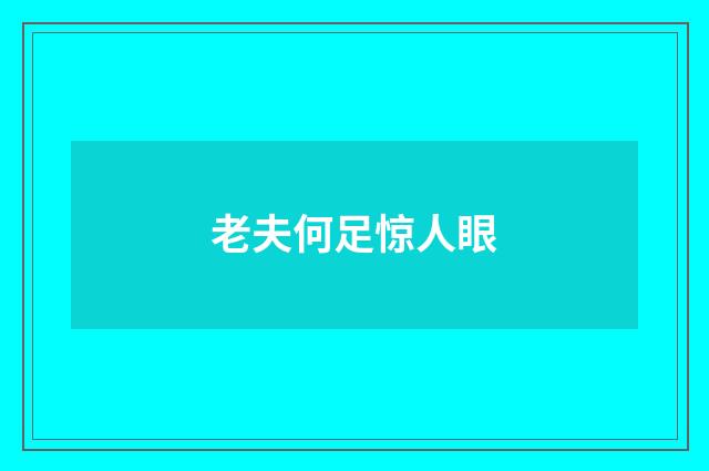 老夫何足惊人眼