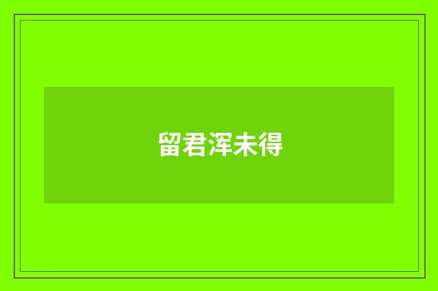 留君浑未得