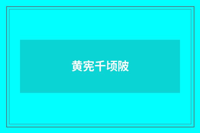 黄宪千顷陂