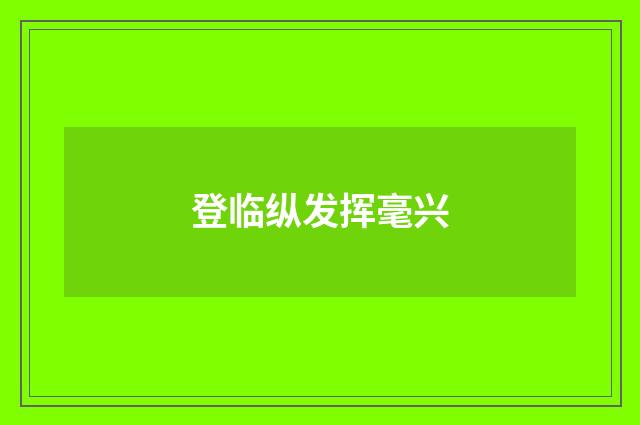 登临纵发挥毫兴