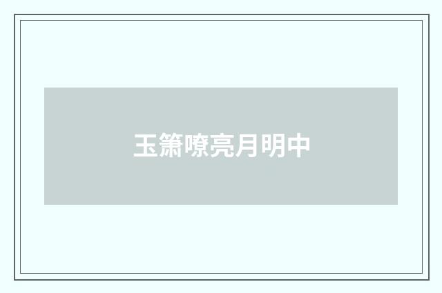 玉箫嘹亮月明中