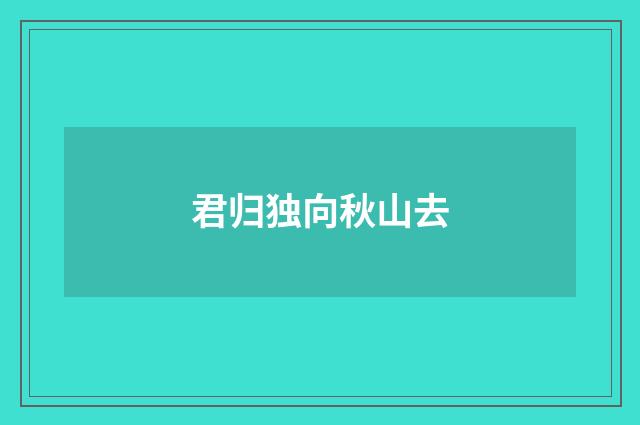 君归独向秋山去