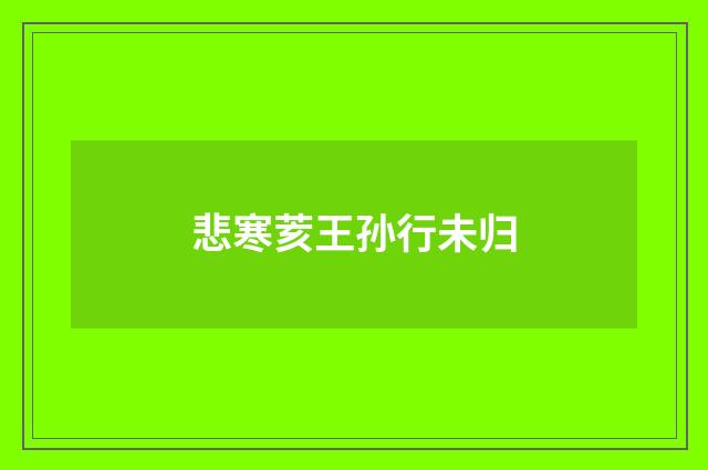悲寒荄王孙行未归