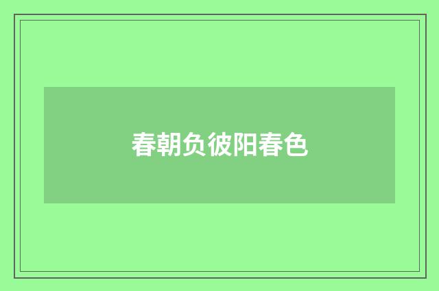 春朝负彼阳春色