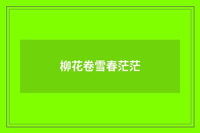 柳花卷雪春茫茫