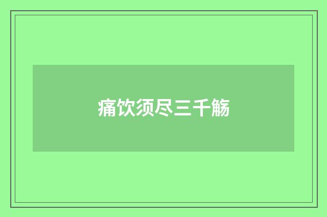 痛饮须尽三千觞