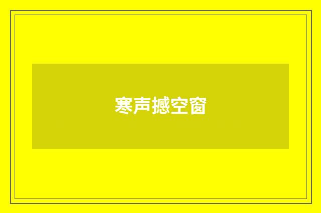 寒声撼空窗