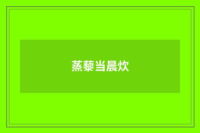 蒸藜当晨炊