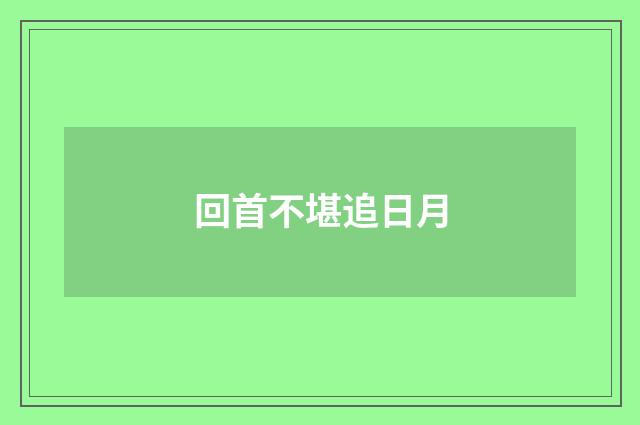 回首不堪追日月