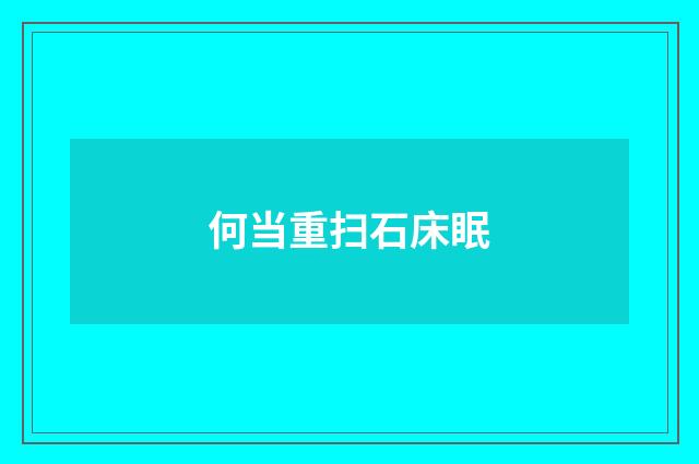 何当重扫石床眠