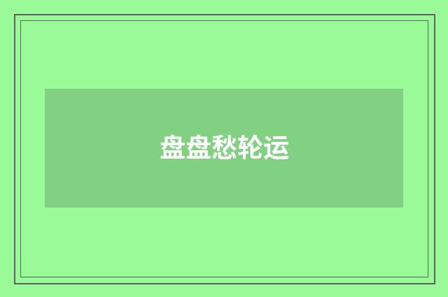 盘盘愁轮运