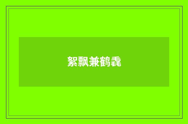 絮飘兼鹤毳