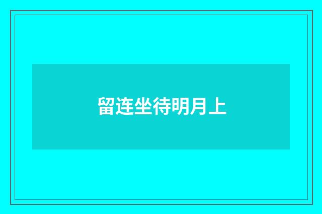 留连坐待明月上