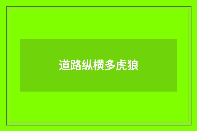 道路纵横多虎狼