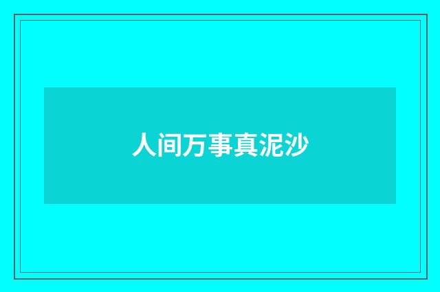 人间万事真泥沙