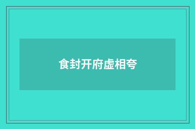 食封开府虚相夸