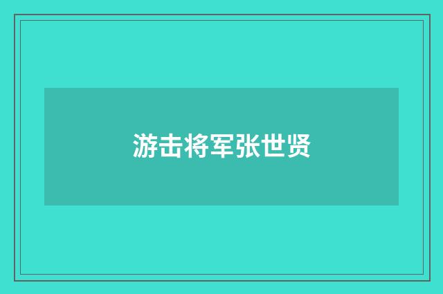 游击将军张世贤