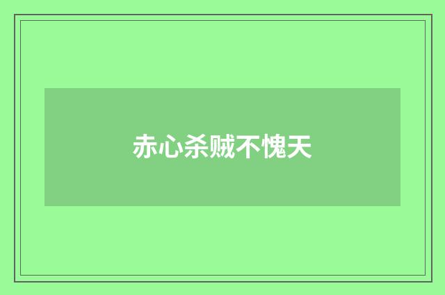 赤心杀贼不愧天