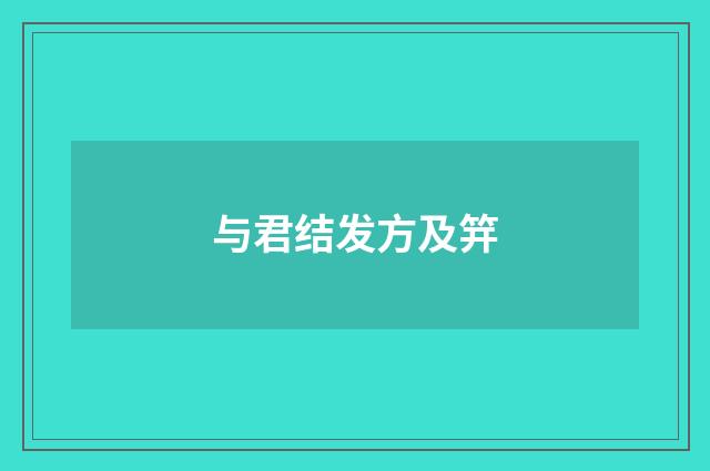 与君结发方及笄