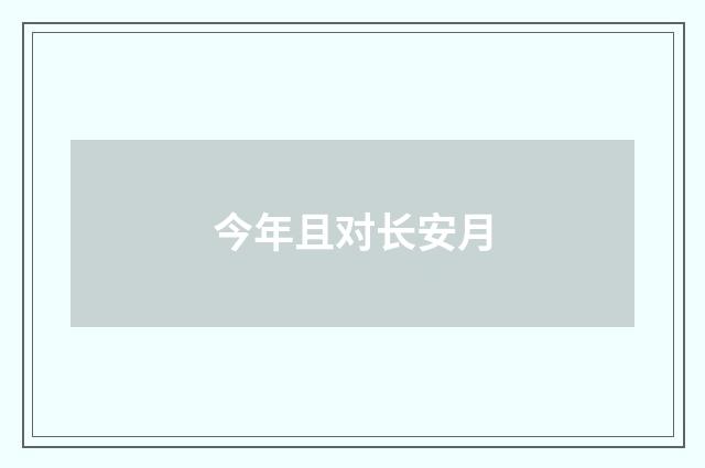 今年且对长安月