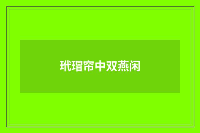 玳瑁帘中双燕闲