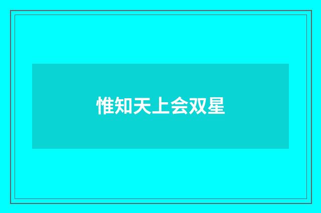 惟知天上会双星