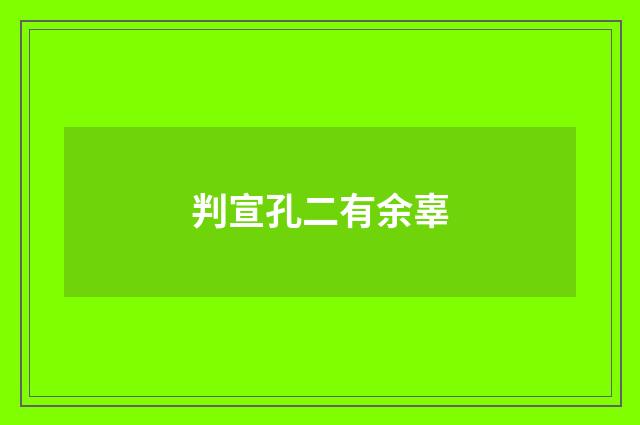 判宣孔二有余辜