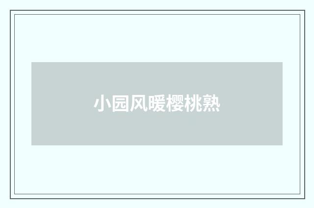 小园风暖樱桃熟
