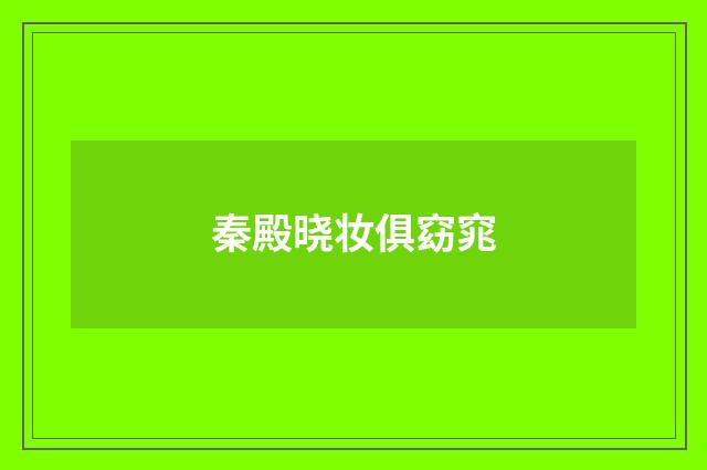 秦殿晓妆俱窈窕