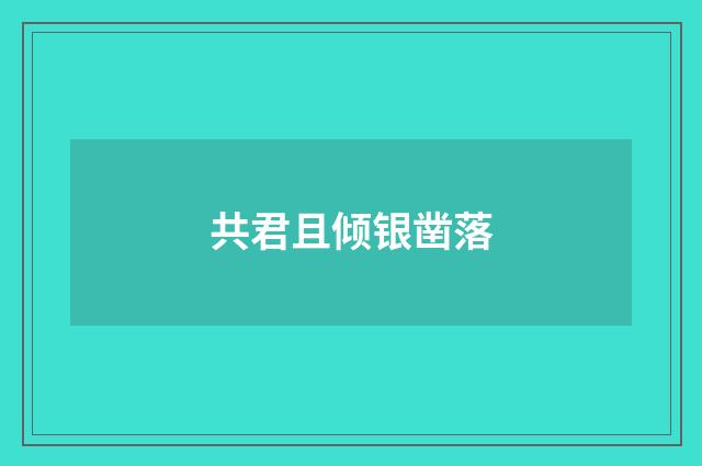 共君且倾银凿落