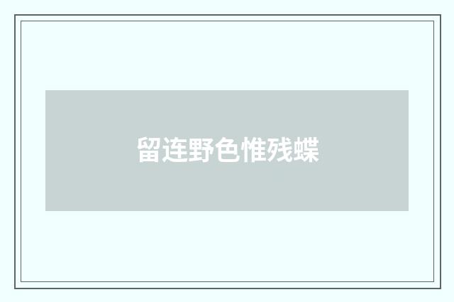 留连野色惟残蝶