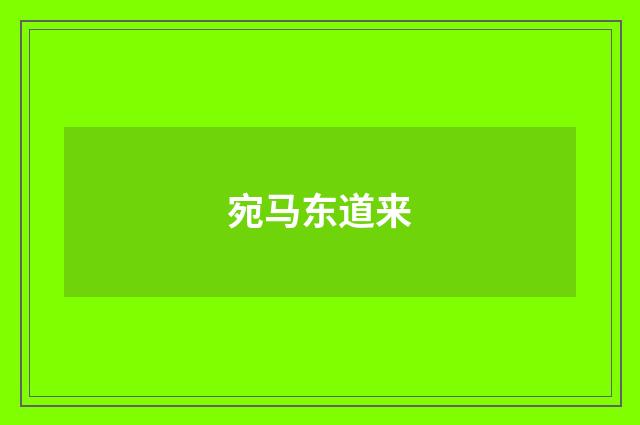 宛马东道来