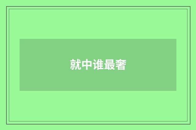 就中谁最奢