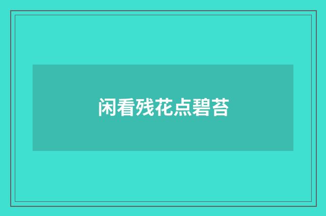 闲看残花点碧苔