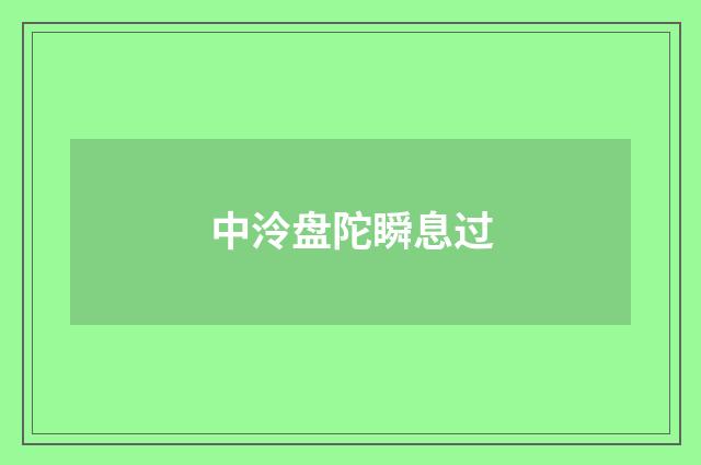 中泠盘陀瞬息过