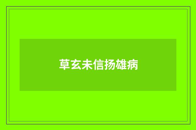 草玄未信扬雄病