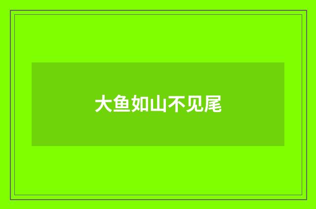 大鱼如山不见尾